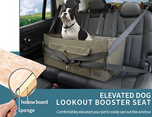 Dog Booster Seat For 2 Small Dogs or Medium Dog up to 45 lb (Large / Dark Brown)