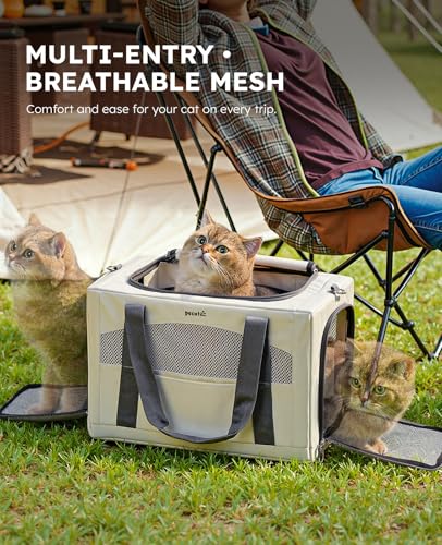 Cat Carrier Stable (Beige / 16.9"L x 11.0"W x 11.0"H)