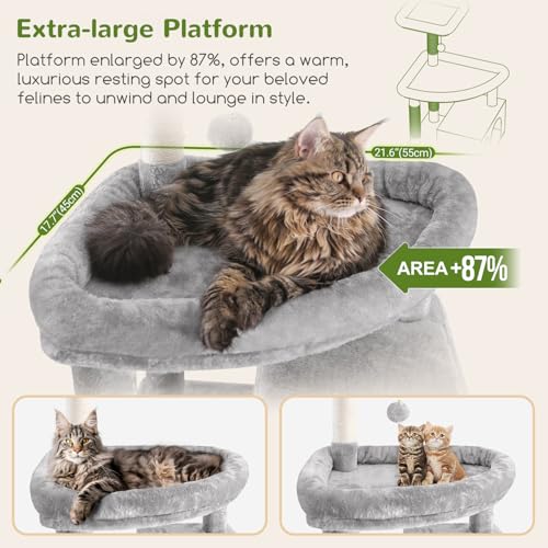 Giant Cat Tree for Indoor Large Cats (83inch / Ligth Grey)