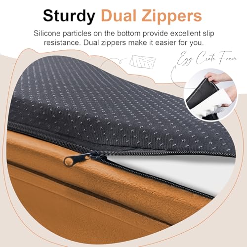 Orthopedic Dog Bed for Jumbo Dogs (Orange / 53.0"L x 42.0"W x 6.5"Th)