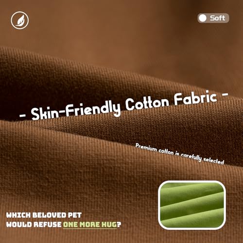 Dog Shirts Soft Stretchy Plain T (Brown & Avocado green / M-(6~9lb) | Chest(~15.3"))