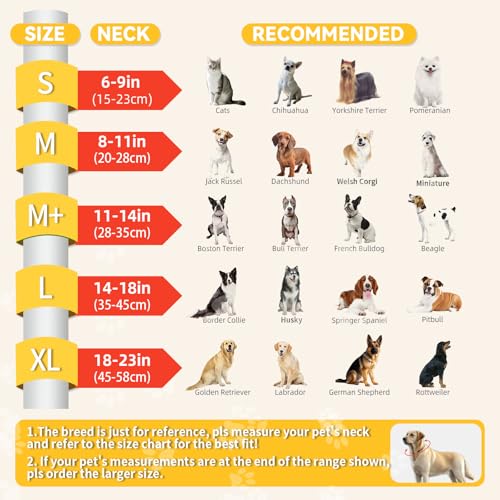 Upgraded Inflatable Dog Cone Collar to Stop Licking (L (Neck: 14-18") / Grapefruit)