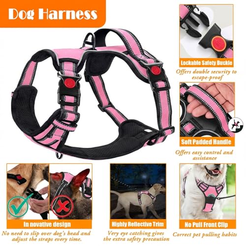 No Pull Dog Harness (Medium / Pink)