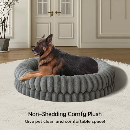 Luxury Donut Dog Bed (43.0"L x 43.0"W x 9.0"Th / Gray)