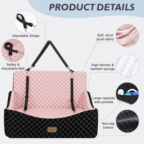 Dog Car Seat for Medium (Large / Pink)