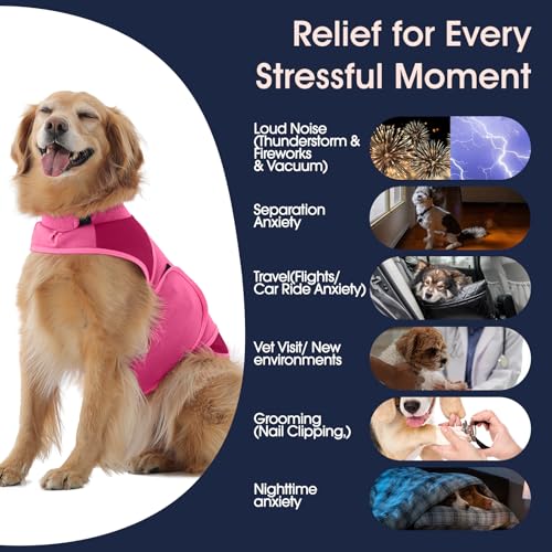 Dog Anxiety Relief Vest (Rosered / Medium (Chest: 17.3''-25.2''))