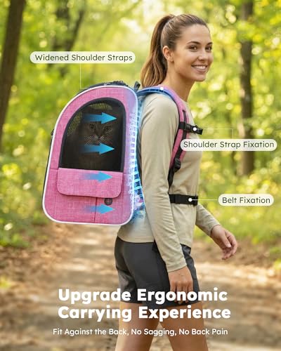 Cat Backpack Extendable (Pink / 12.6"L x 10.2"W x 16.5"H)