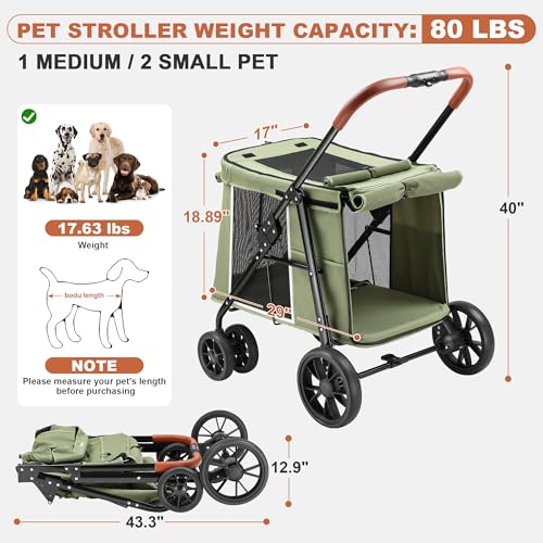 Medium Dog Stroller (Green)