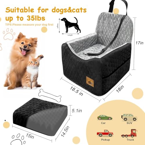 Dog Car Seat for Small (Black Gray / Medium)