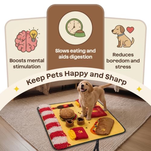 Interactive Dog Snuffle Mat for Slow Feed & Digestion Support (Fast Food Design)