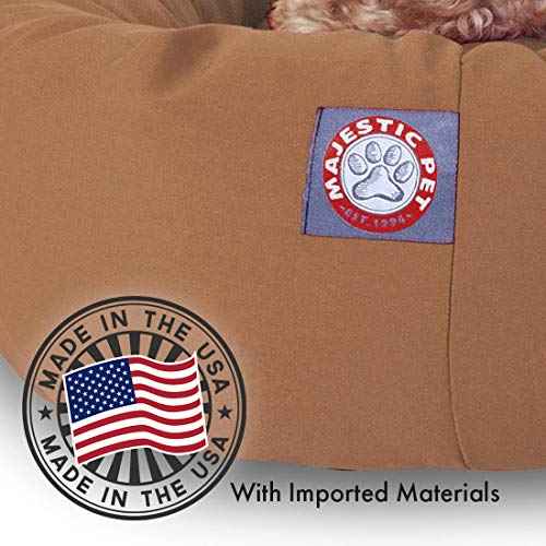 52 Inch Bagel Calming Dog Bed Washable (Khaki)
