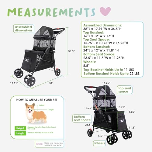 Pet & Pets Double Decker Pet Stroller (teal)