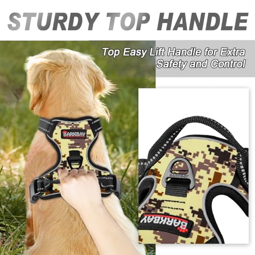 Dog Harness No Pull for Large Dogs Front Back Clips (X-Large(Chest:30-38”) / Desert Camo)