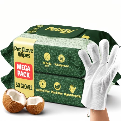 Pet Glove Wipes for Dogs & Cats (2x25 Glove Wipes)