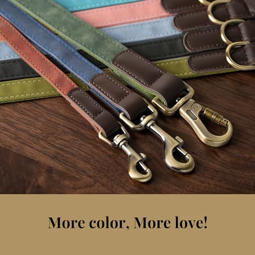 PU Leather Dog Leash for Medium Dogs (Reddish Brown / 3/4''x 5FT)