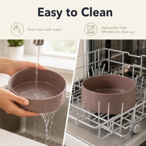 Ceramic Dog Bowls Elevated (Brown Coffee)