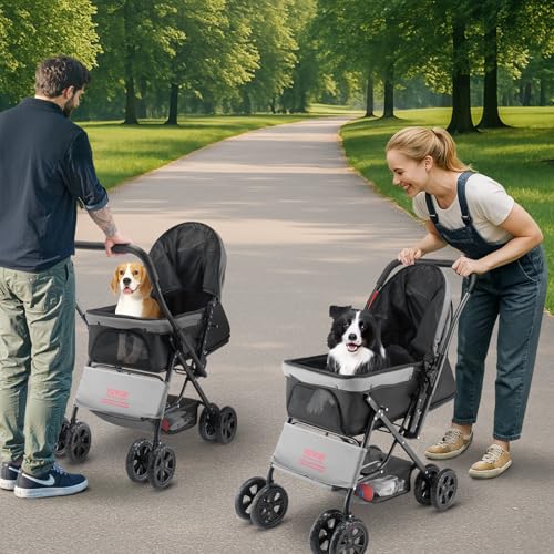 Pet Stroller 44 lbs Weight Capacity (4 wheels, For Pets up to 40 Pound)