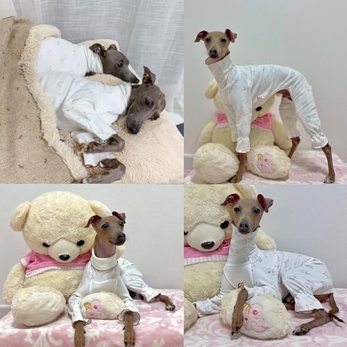 D Doggy Star Italian Greyhound Pajama Onesie Indoor Clothes Whippet for Dog Coat (L / Pajama Onesie)