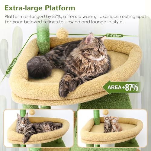Cactus Giant Cat Tree for Indoor Large Cats (83inch / Cactus)