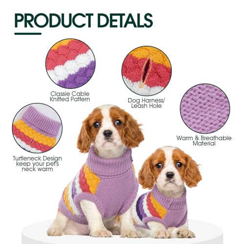Large Dog Sweater (X-Large (Chest: 21.3''; Weight: 16 - 23LB) / Purple)