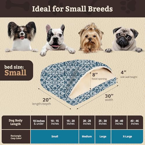 Rectangle Cozy Cave Dog Bed (Ramey Oxford / Small)