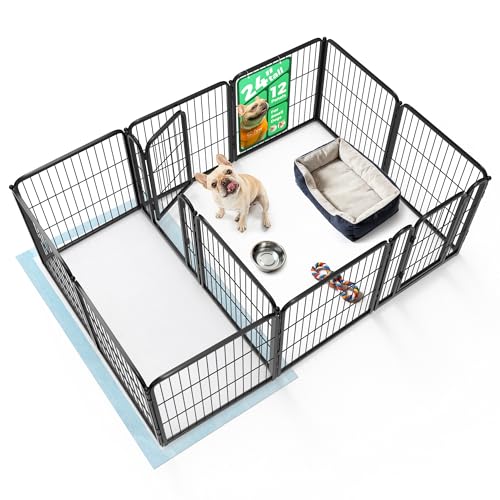Homeplus Indoor Dog Playpen with Divider Connectors (Black / 24"H)