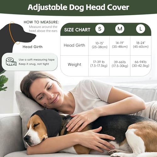 Upgraded Dog Ear Muffs No Shake Ear Wrap for Hematoma with SoundProof Pads (Grey / Large(Head Circle:18"-24"))