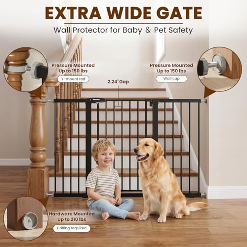 36" Extra Tall Baby Gate for Doorways (Black / 29.7-57"W x 36"H)