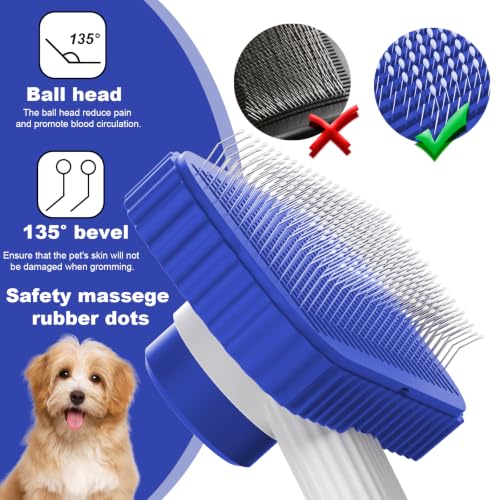 Dog Brush Cat Brush for Long Haired Cats (Sapphire)