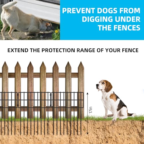 25 Panels Garden Fencing Animal Barrier (25 Panels, 17 in(H) X 27 ft(L), Black)