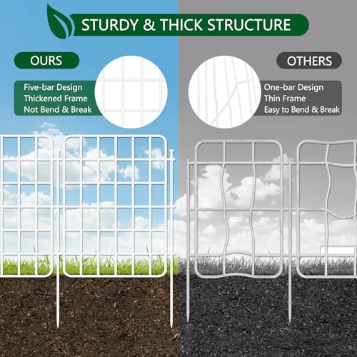 30ft x 17in Garden Fence Animal Barrier (White / 28 Panels, 30ft x 17in)