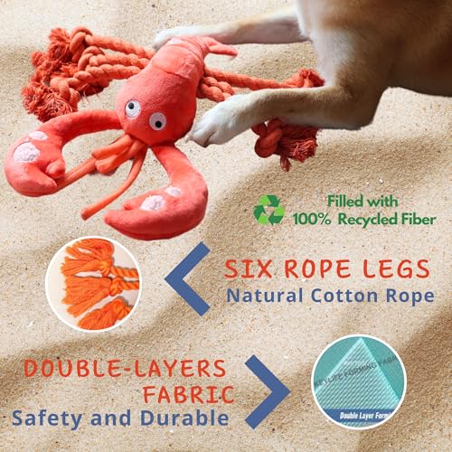 Large Squeaky Dog Toys (Regular Lobster)