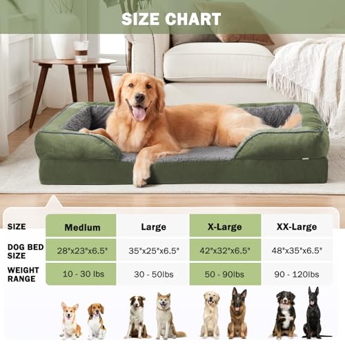 Orthopedic Medium Dog Dogs (M (28"x 23"x 6.5") / Green)
