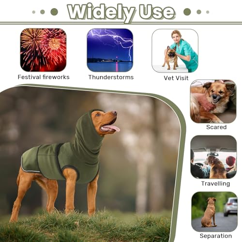 Dog Anxiety Vest with Hoodie (XXX-Large / Army Green)