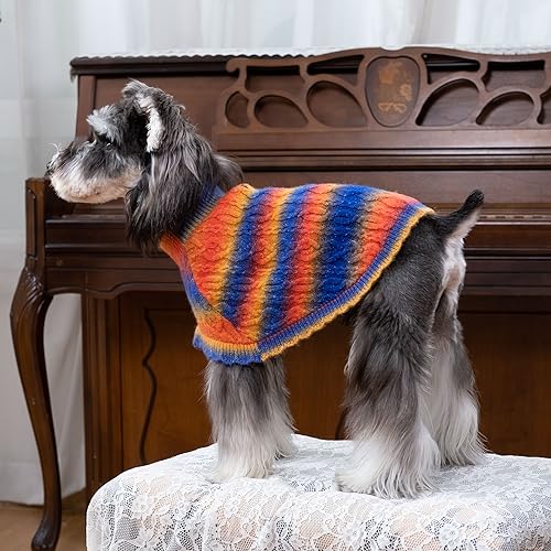 Rainbow Mohair Dog Sweater Cloak (X-Large(Back Length 16") / Rainbow 2)