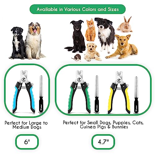 Dog Nail Clippers Professional Pet Nail Clipper Suitable for Cats (Green / Medium to Small pets)