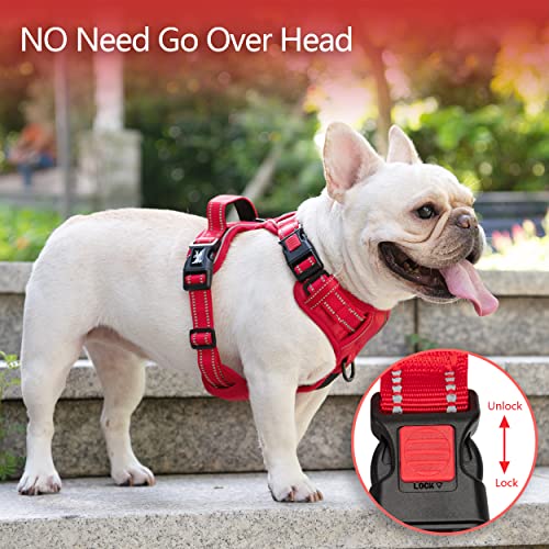 No Pull Dog Harness (S / Red(Matching Trim))