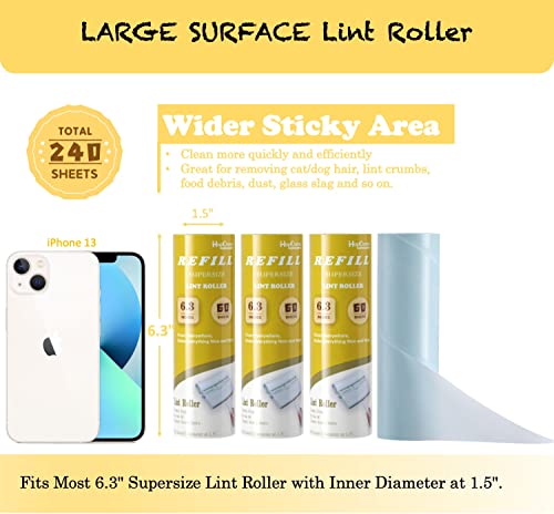 Lint Roller Refills 6.3" (6.3" / 240 Sheets)