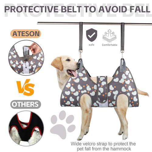 Dog Grooming Hammock for Medium (L for Large Dogs 65LB)