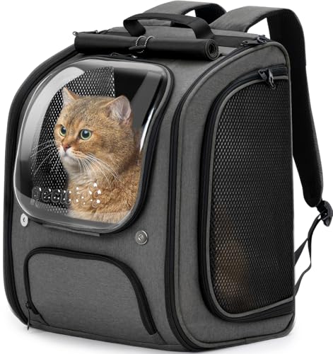 Cat Backpack Carrier (Gray / 12.6"L x 10.2"W x 16.5"H)