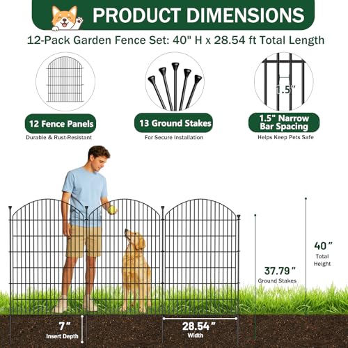No Dig Garden Fence Panels (40in(H) x 29ft(L))