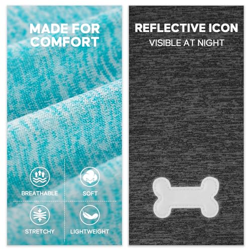 2Pack Dog Shirt for Medium Dogs Sun Protection Tank Top with Sleeves (X-Large (18-30lbs) / 2# 2Pack(Grey+Lake Blue))