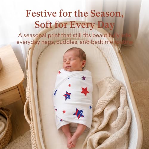 Adjustable Swaddle Wrap for Newborn (Stars Stripes / Small)