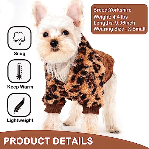Dog Sweaters for Small Dogs (Medium (Chest 16.1in) / Brown)