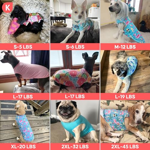 2Pack Dog Shirts for Small Dogs Breathable Mesh Tank Top (Large (13-19lbs) / 2# 2Pack (Hawaii+Green))