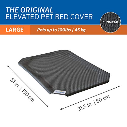 The Original Elevated Pet Bed Replacement Cover (Gunmetal / Large / Large)