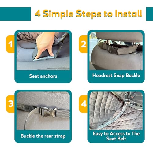 Dog Car Seat Covers Waterproof Front Full Protection Cover with Side Flaps - PetSolution