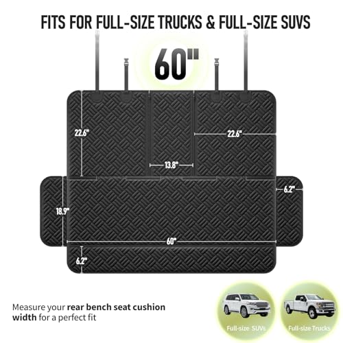 Dog Car Seat Cover for Back Seat (Black / XL-60"W)