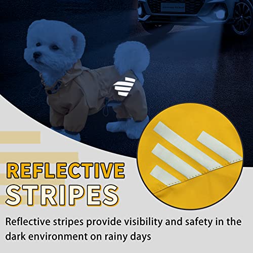 Dog Raincoat Waterproof Dog Rain Jacket with Hood (M(Back Length13.4'') / Yellow)