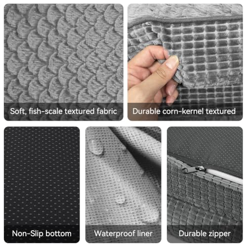 Orthopedic Dog Beds Large Sized Dog (Grey / 45"l X 32"w X 7.5"th)